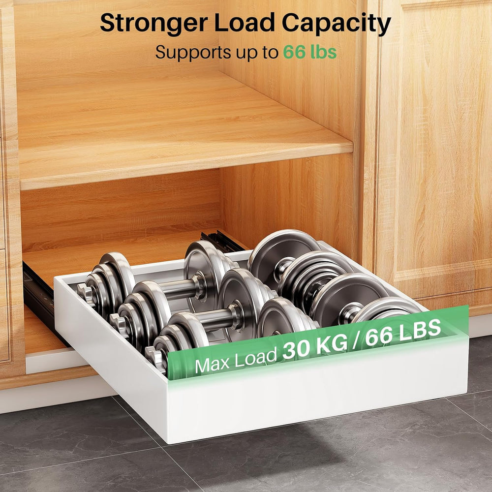 2Pack Pull out Cabinet Organizer, 21"Deep, Heavy Duty Full-extension Sli...