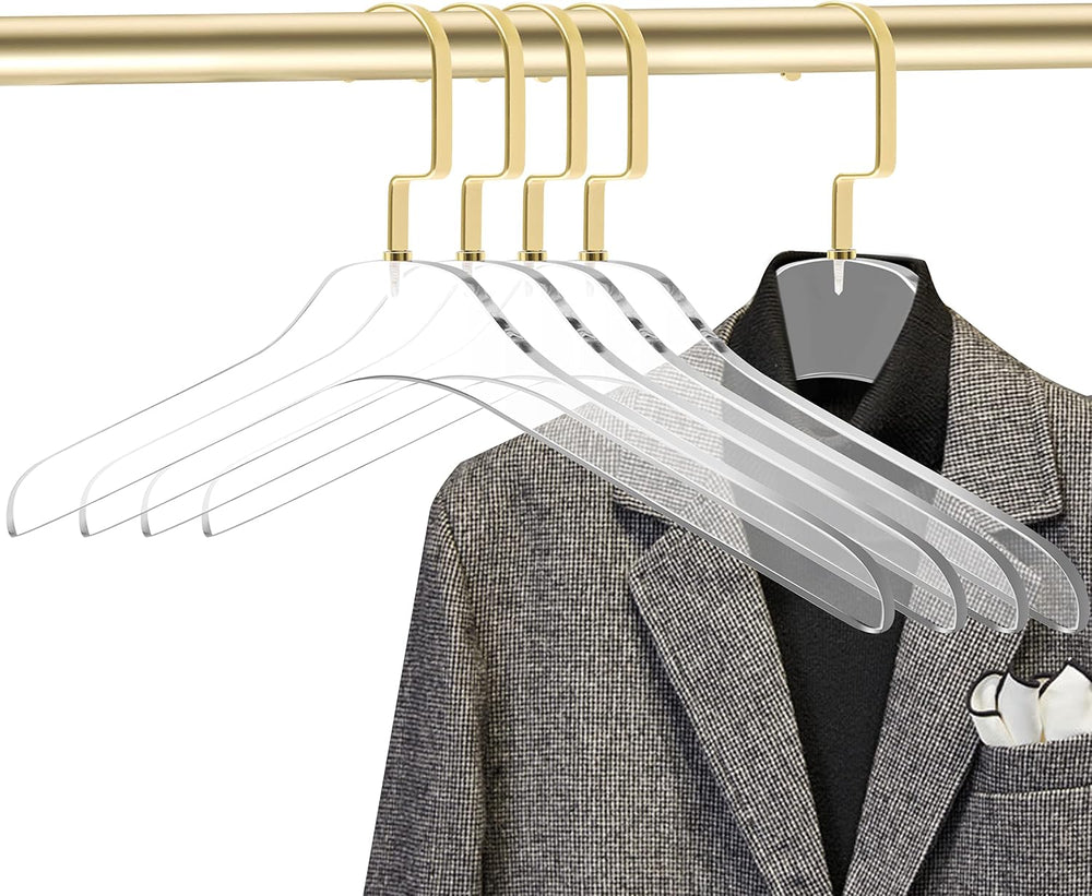 Quality Clear Acrylic Lucite Coat Suit Hangers, Stylish Clothes Hanger with S...