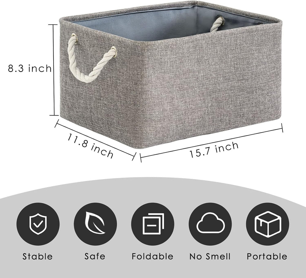 TheWarmHome Storage Bins - 3PCS Fabric Storage Baskets for Organizing Shelves...