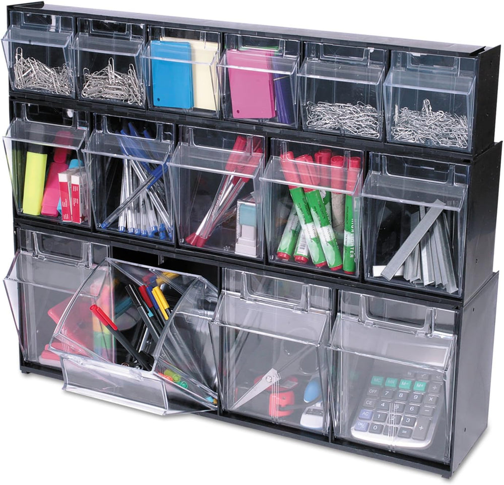 Deflecto 20504OP Five-bin horizontal tilt bin storage system, 23-5/8w x 5-1/4...