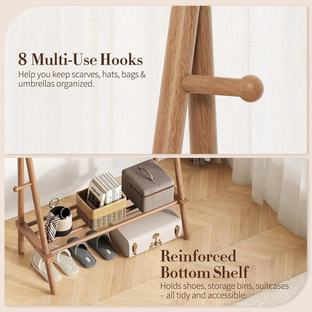 Yoobure Solid Wood Clothes Rack - Heavy Duty Clothing Racks for Hanging Cloth...