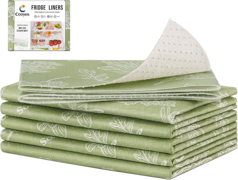 Cooyes Large Fridge Liners for Refrigerator, 17.7" × 36", Drawer &a...