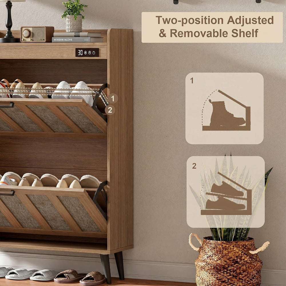 ChooChoo Shoe Storage Cabinet with 4 Flip Drawers and Deodorizer
