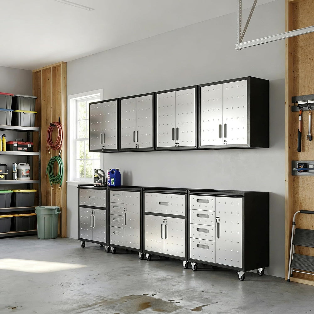 Garage Cabinet System | Heavy Duty Steel All-in-One Modular Garage Cabinet Se...