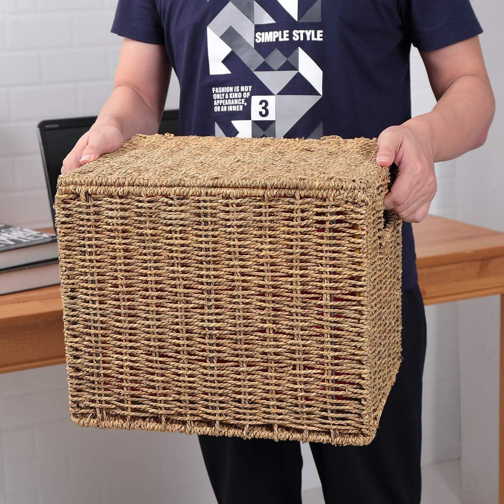 URFORESTIC Seagrass File Filing Cabinet File Box Organizer | Collapsible Lett...