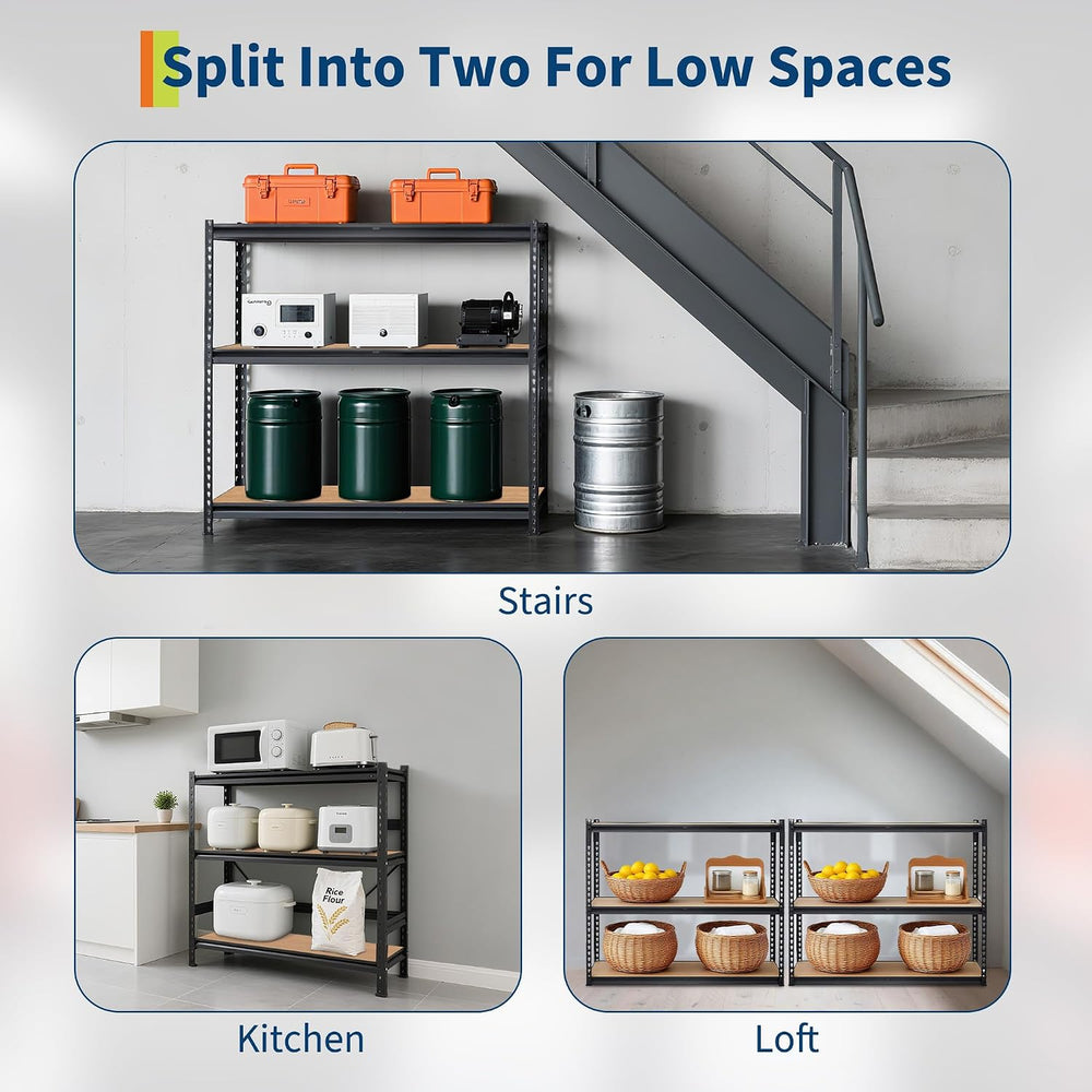 Garage Storage Shelves 5 Tiers, Heavy Duty Storage Shelving Racks with 2500 L...
