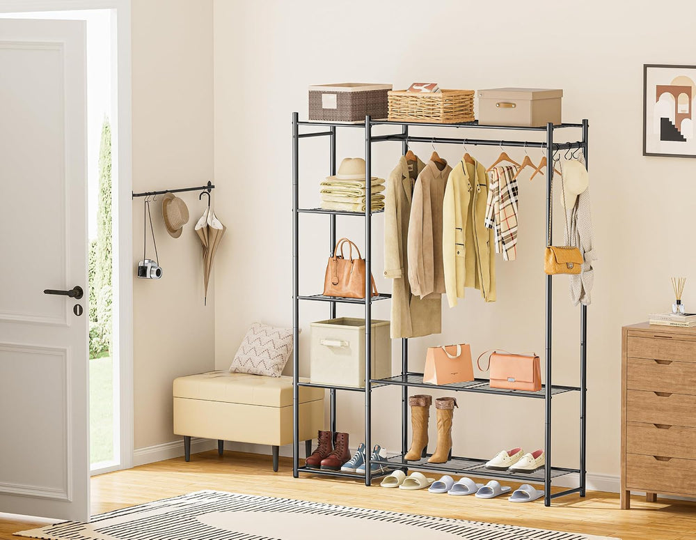 HOMIDEC Wardrobe Closet,Portable Clothes Rack with 4 Tiers Shelves