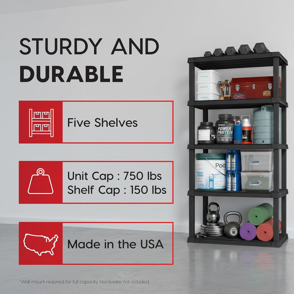 IRIS USA Plastic Storage Shelves |Made in USA| 73"H x 36"W x 18&quo...
