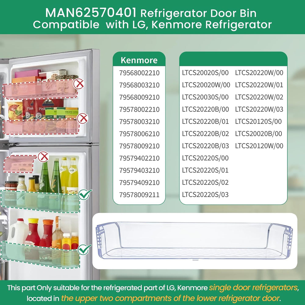 Upgraded MAN62570401 Refrigerator Door Basket