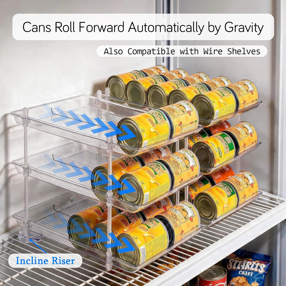 Sotfamily Canned Food Organizer for Pantry, 2 Pack Holds 60 16oz Cans
