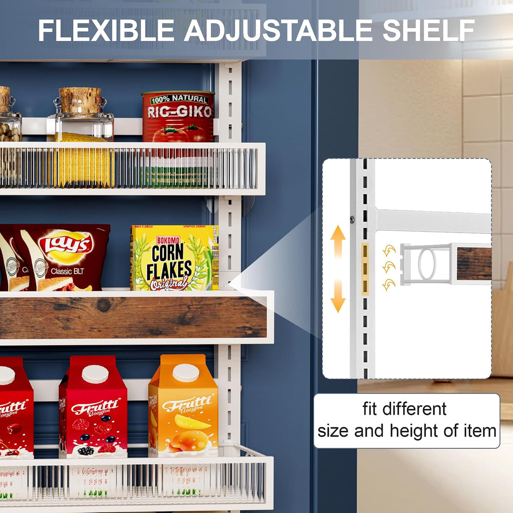 9 Tier Over the Door Pantry Organizer 2 IN 1 Hanging or Wall Mounted Spice Ra...