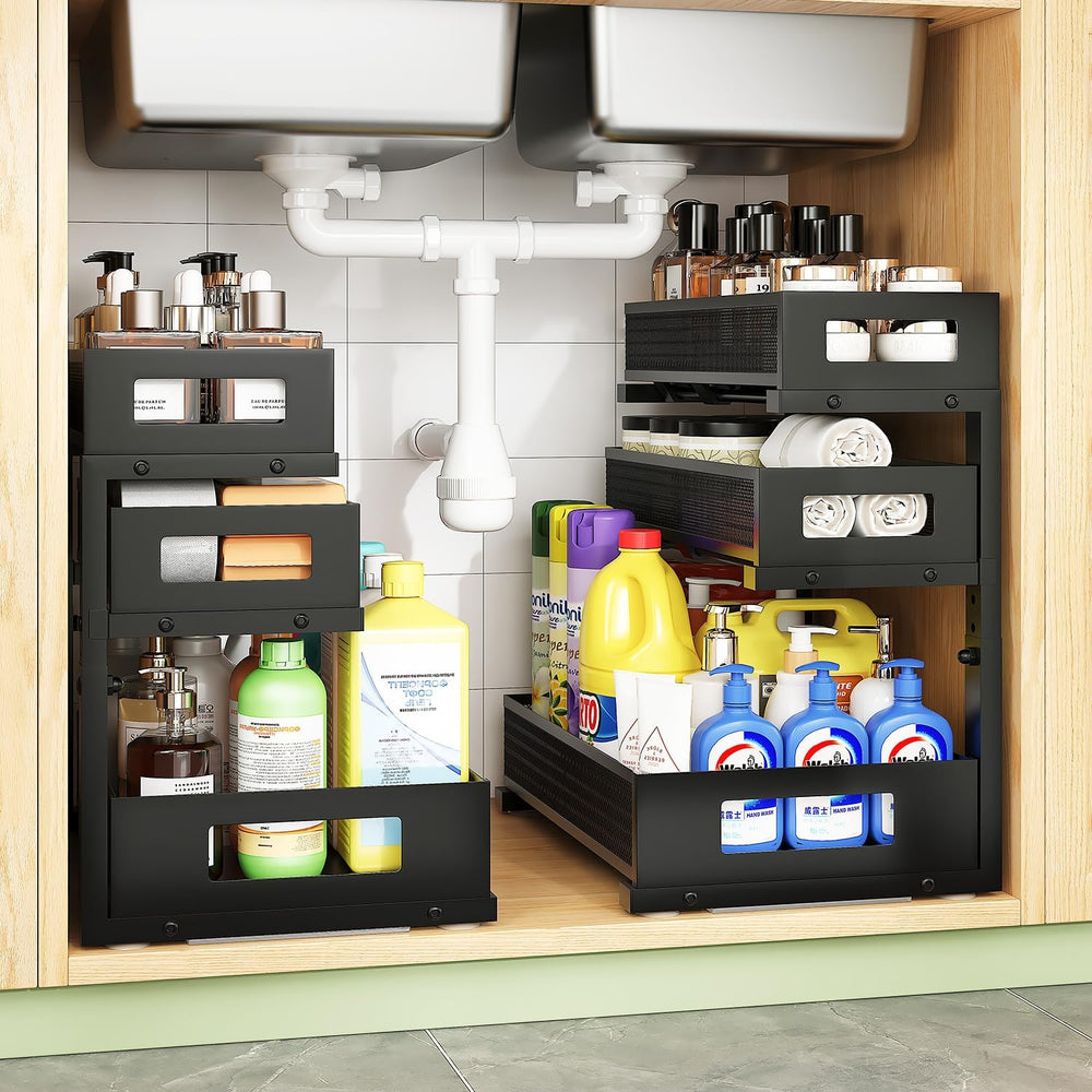 Under Sink Organizer,3-Tier Heavy Duty Pull out Cabinet Organizer Shelf