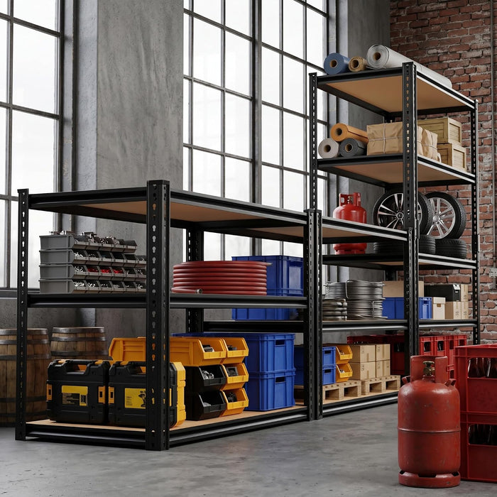 Heavy Duty Storage Shelving Unit, 5-Tier Adjustable Garage Shelves, 2025 lbs Capacity Metal Organizer Utility Rack, Freestanding for Kitchen Pantry Basement, 28" W x 12" D x 60" H