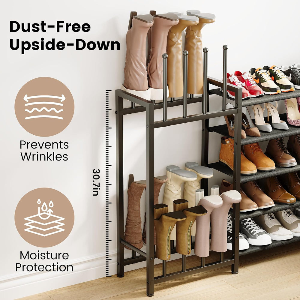 5-Tier Boot Rack with Shoe Storage Shelves, Large Capacity Shoe Organizer