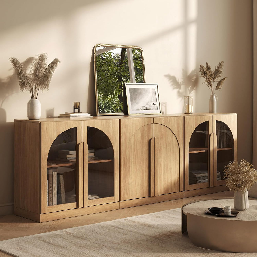 BELLEZE Bijou 3-Piece Modular Sideboard Buffet Cabinet - Camel