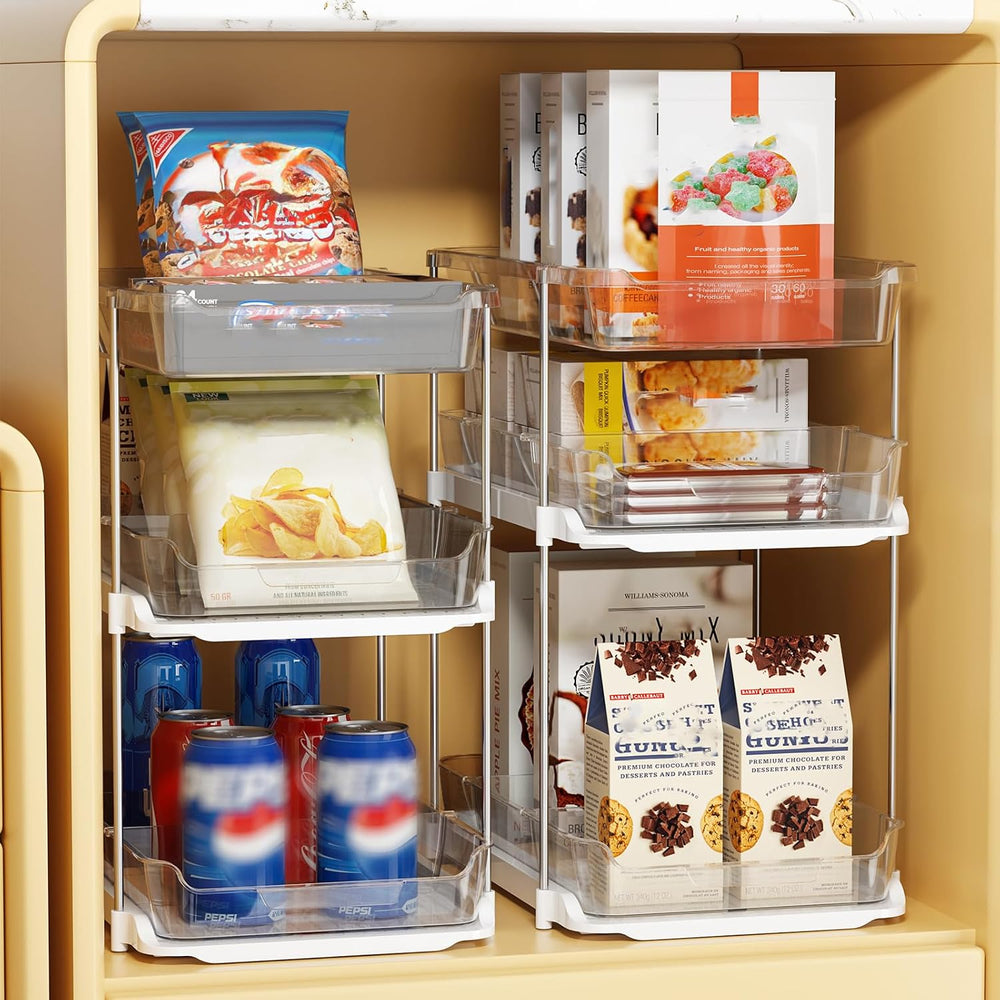 Delamu 2 Sets of 3-Tier Bathroom Under Sink Organizers and Storage, Multi-Pur...