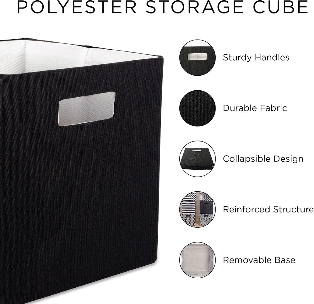 DII Collapsible Polyester Storage Cube, Chevron, Gray, Large