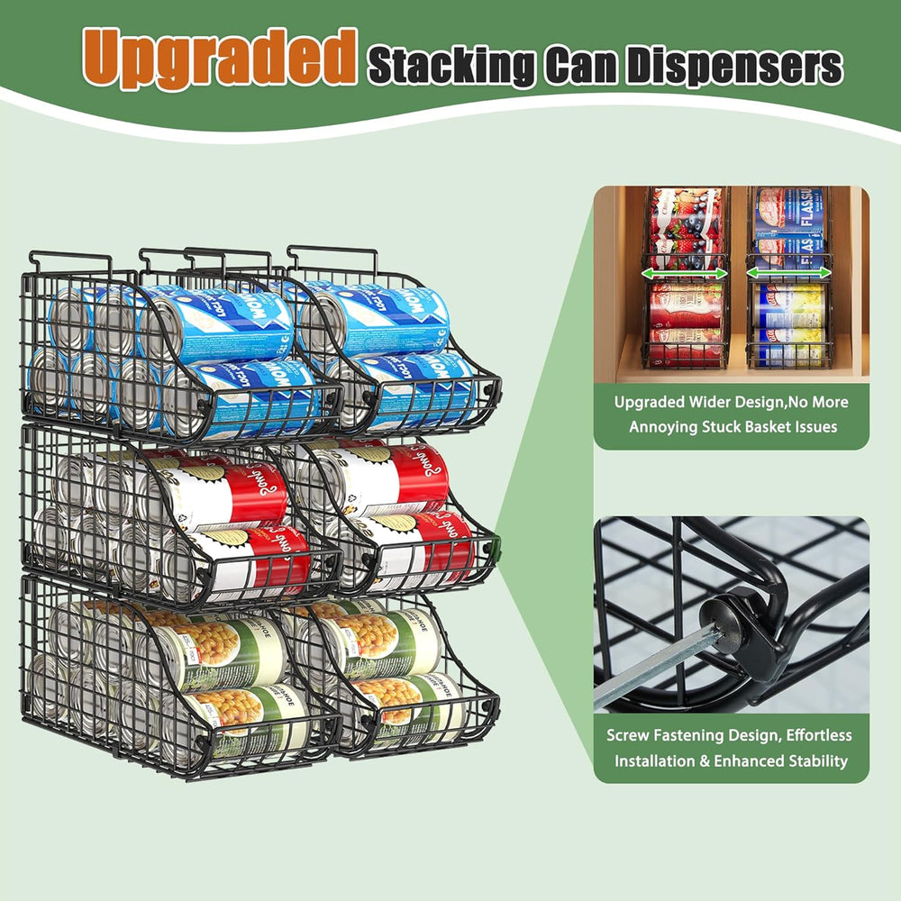 Sonyabecca 4-Pack Stackable Can Rack Organizer for Kitchen Pantry