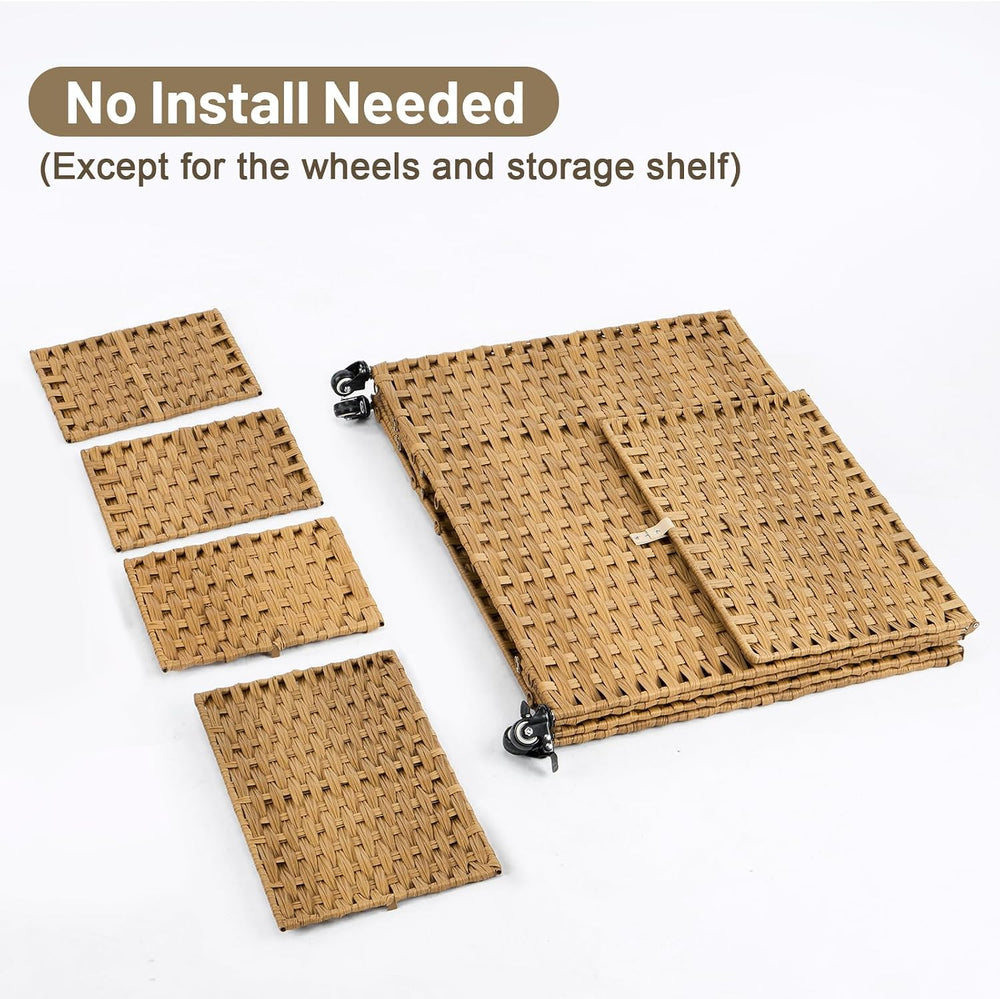 Laundry Hamper with Wheels, 42.3 Gal.(160 L) Laundry Sorter with Shelves, Rat...