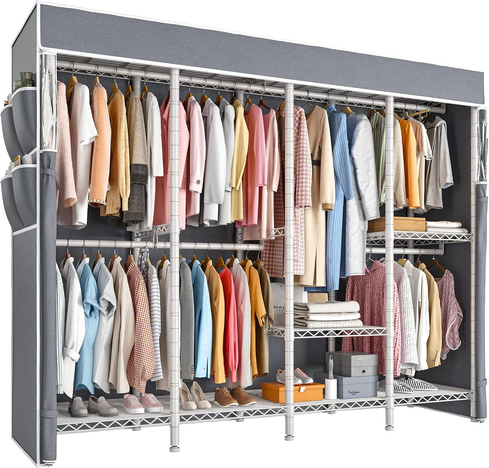 Raybee Clothes Rack Heavy Duty, 1100LBS Capacity with Cover, Sturdy Steel