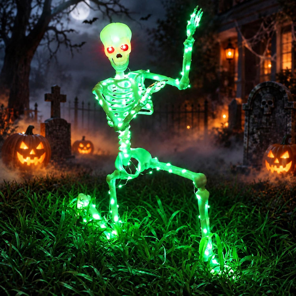 Halloween Decorations Outdoor Skeletons Set - 2 Pack 36" (90cm) Light Up...