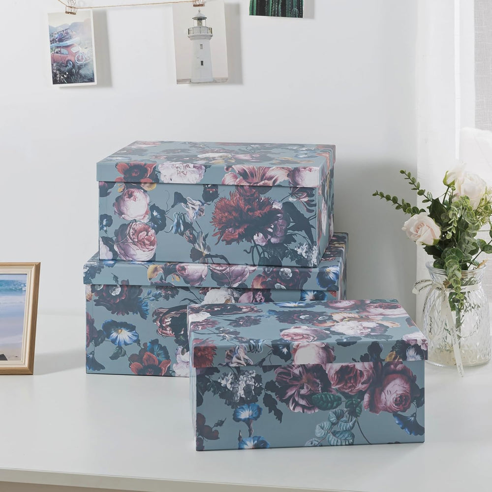 Soul & Lane - Elegance in Bloom Decorative Boxes with Lids, Set of 3