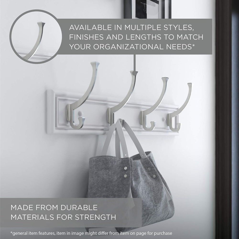 Franklin Brass Heavy Duty (1-Pack) 27" Coat Rack Wall Mount Pure White H...
