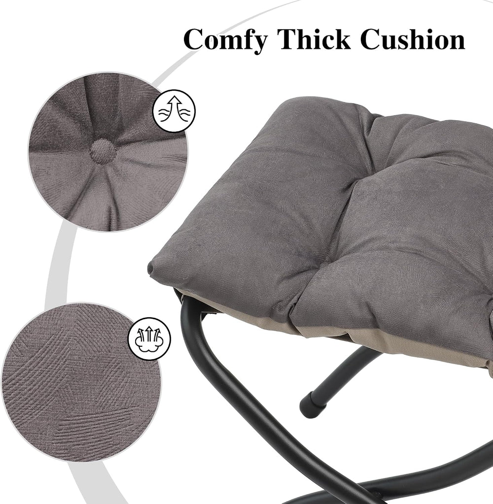 15"(H) Folding Ottoman, Foldable Footrest Stool, Portable Small Foot Sto...