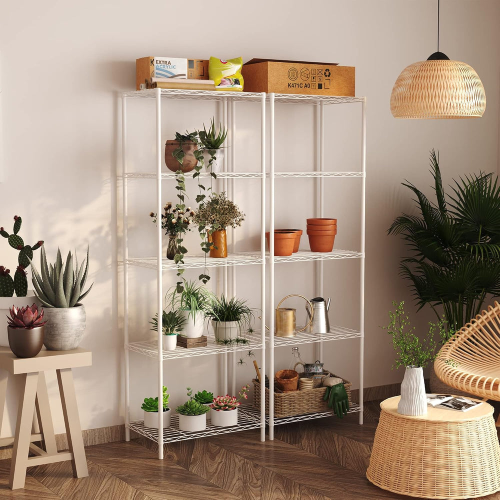 HOMEFORT 5-Tier Wire Shelving 5 Shelves Unit Metal Storage Rack Durable Organ...