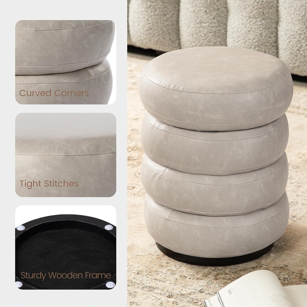 Glitzhome 19.5" H Modern Storage Ottoman, Leatherette Accent Footrest Ot...