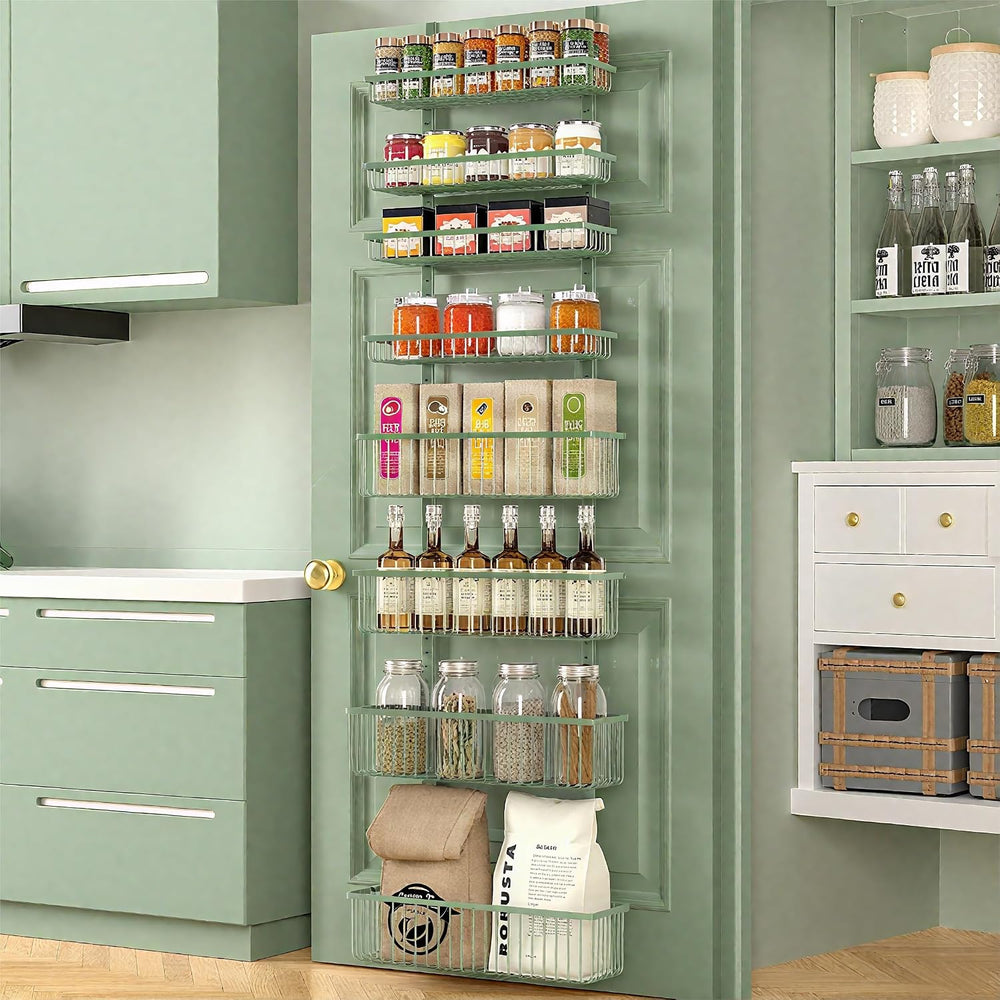 Moforoco Sage Green Over The Door Pantry Organizer, Pantry Door Organizer She...