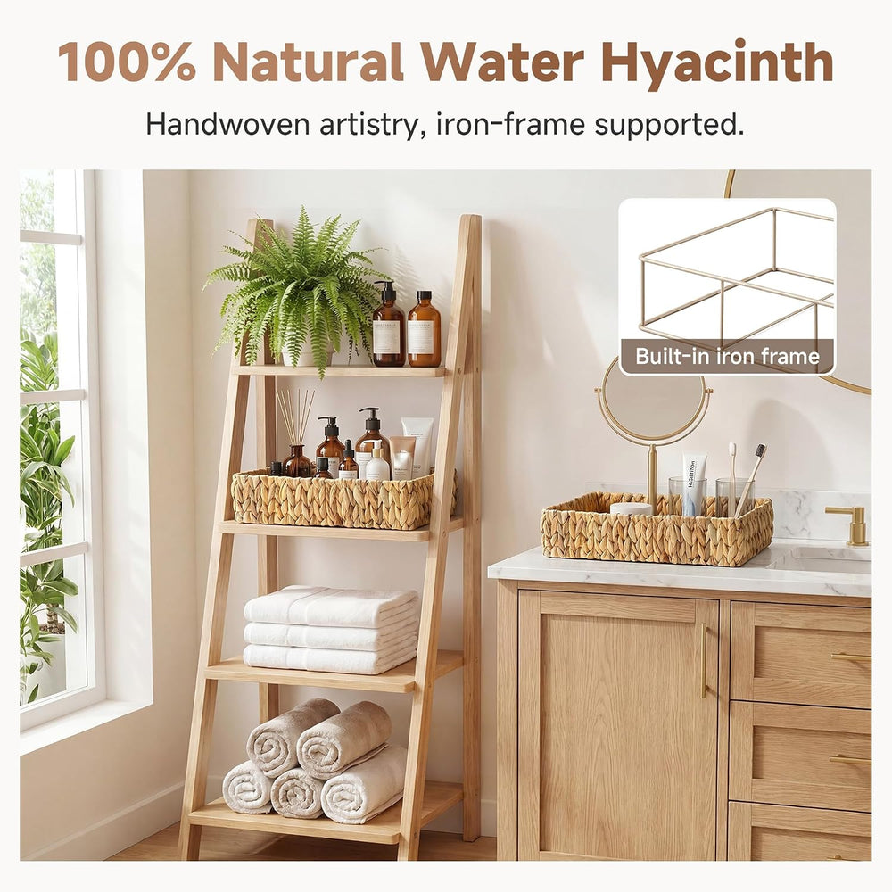 StorageWorks Large Bathroom Baskets, Wicker Storage Baskets for Shelves
