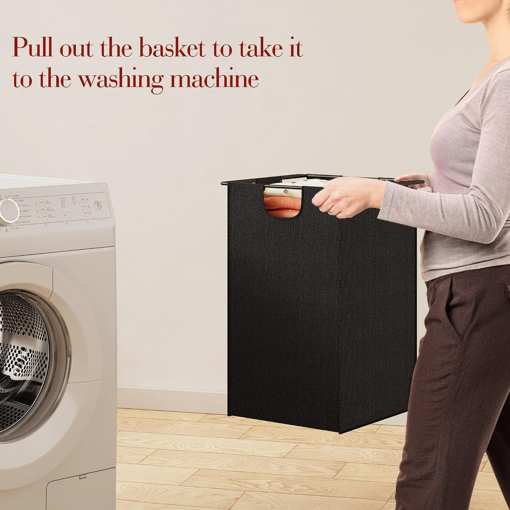 Kitstorack Laundry Basket Organizer, Laundry Hamper with Shelf & 2 Pull-O...