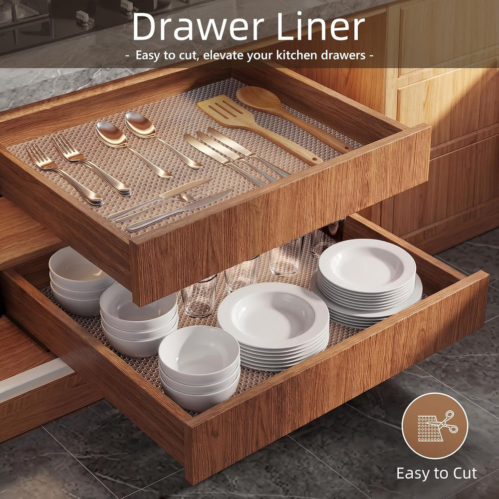 Cabinet Drawer Shelf Liner 30-in: 100% EVA Clear Dual-Sided Non-Slip Large