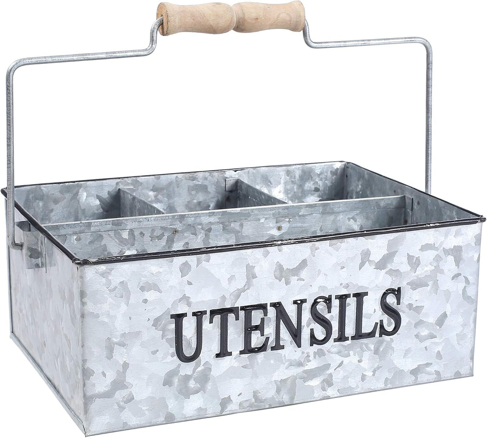 Light & Pro Large Galvanized Bucket Drink Tub Caddy Serveware Utensil Org...