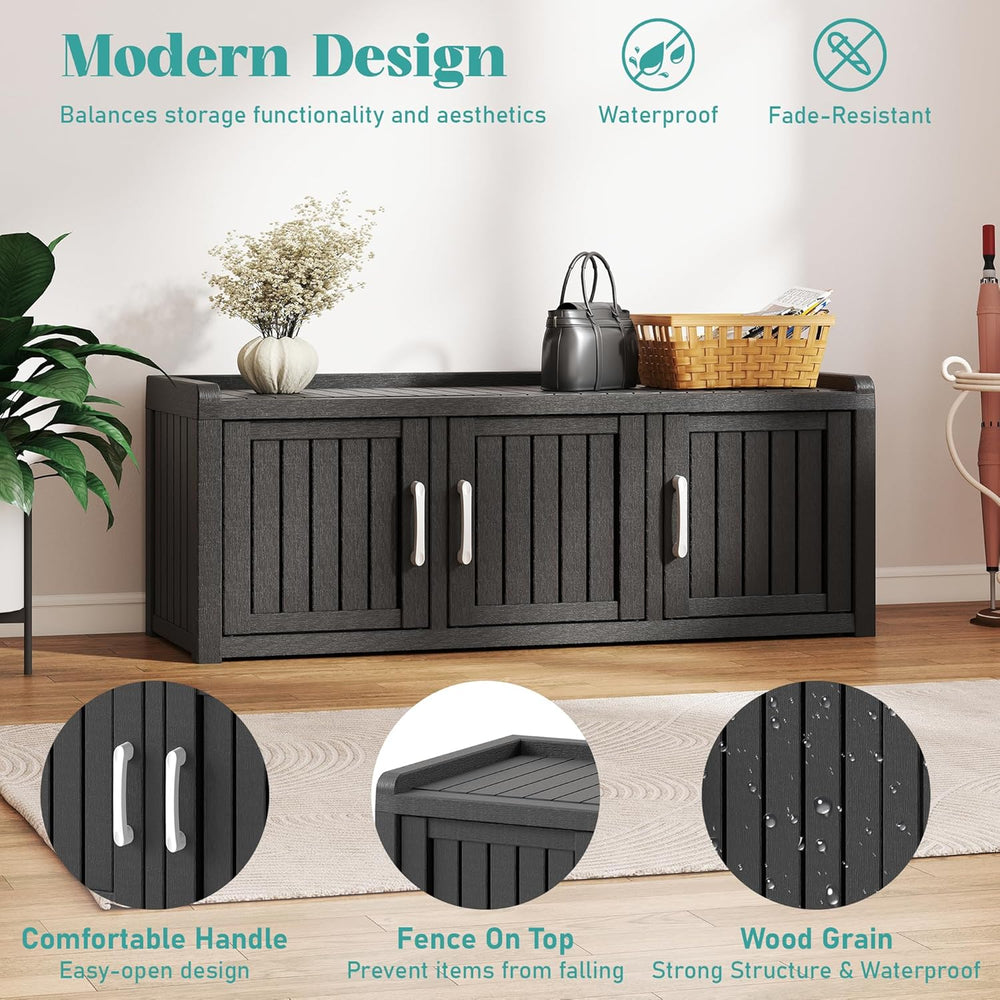 KAMABOKO Outdoor Shoe Storage Cabinet Waterproof UV-Resistant, Entryway Stora...