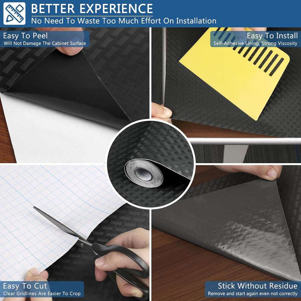 Self Adhesive Shelf Liner, 17.5"W x 393.7"L Contact Paper for Cabin...