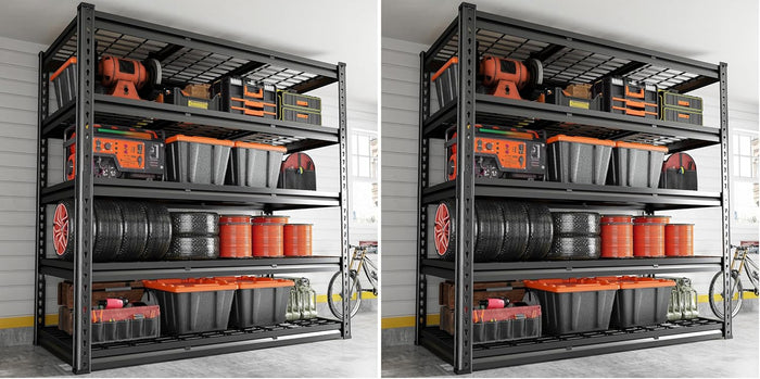 REIBII 48‘’W Garage Shelving,Adjustable Reinforcing Wire Mesh for Basement (Pack of 2)