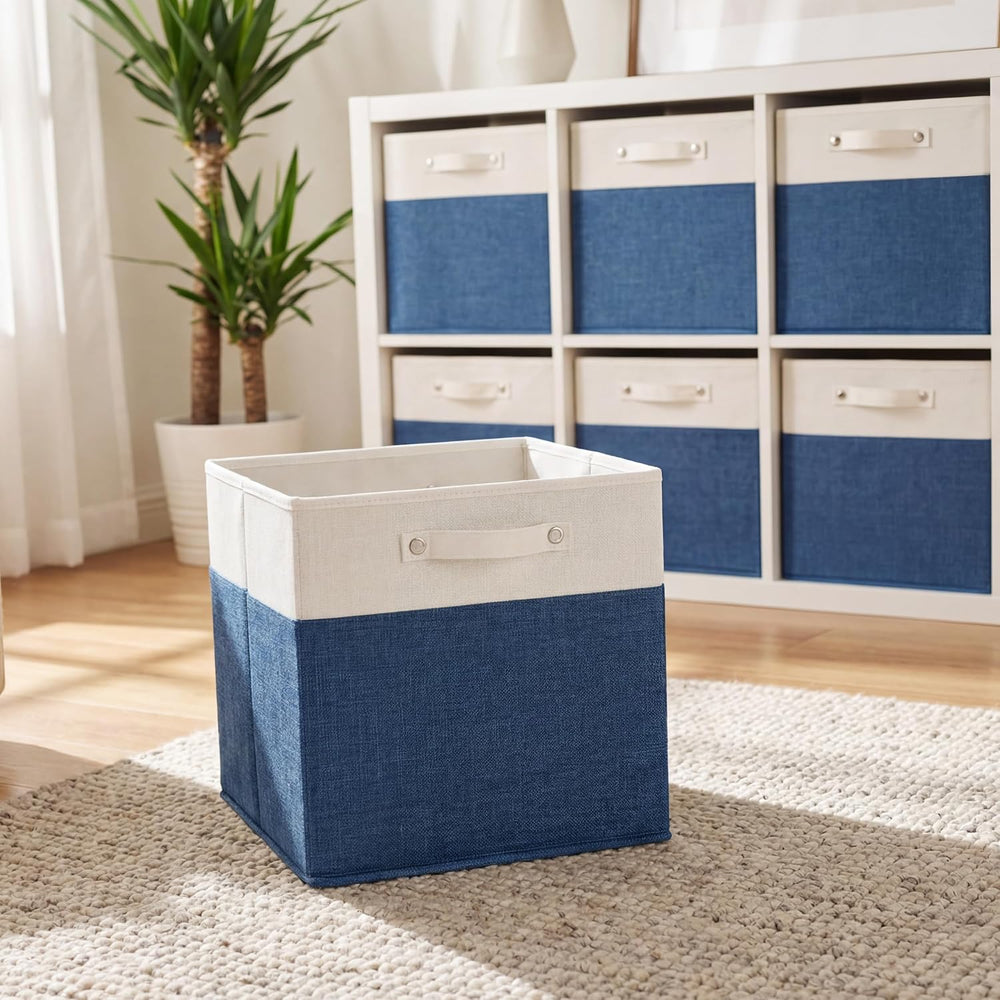 FinishingBo 13 inch Cube Storage Bins with Handles 6 Pack