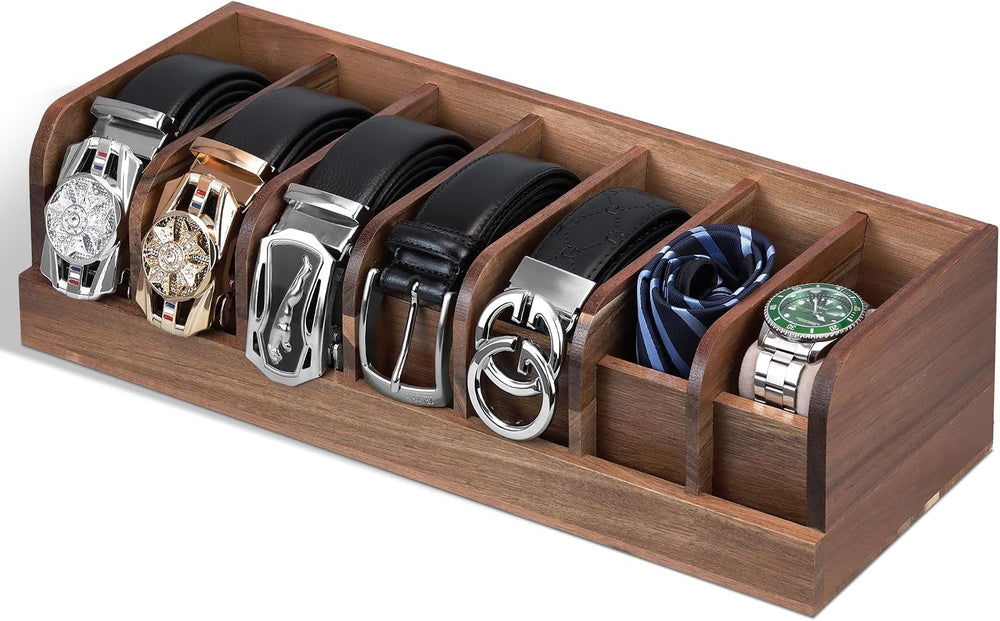 Belt organizer, 7 compartment belt holder belt hanger closet and belt organiz...