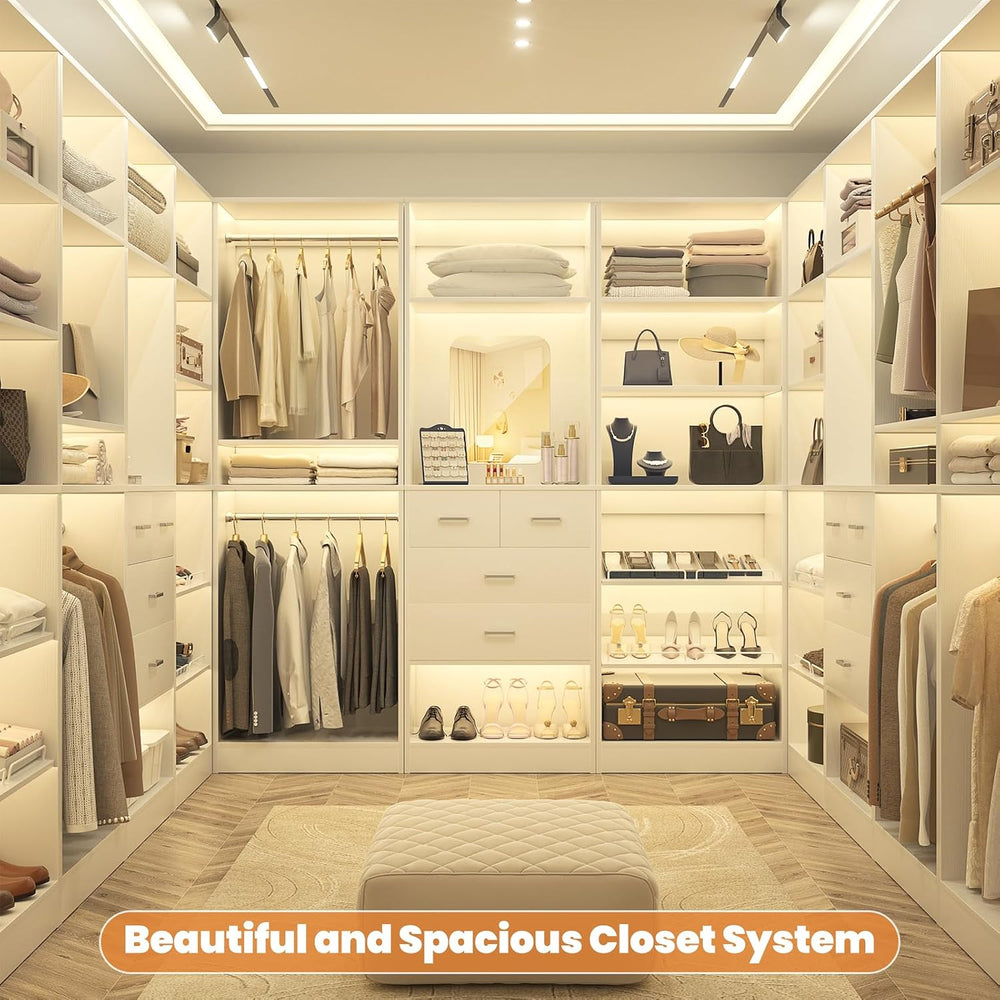 Unikito 25" Closet System with Hanging Rods, Adjustable Closet Organizer