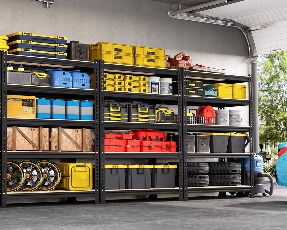 5-Tier Metal Storage Shelves: Heavy Duty Garage Shelving Adjustable Shelves f...