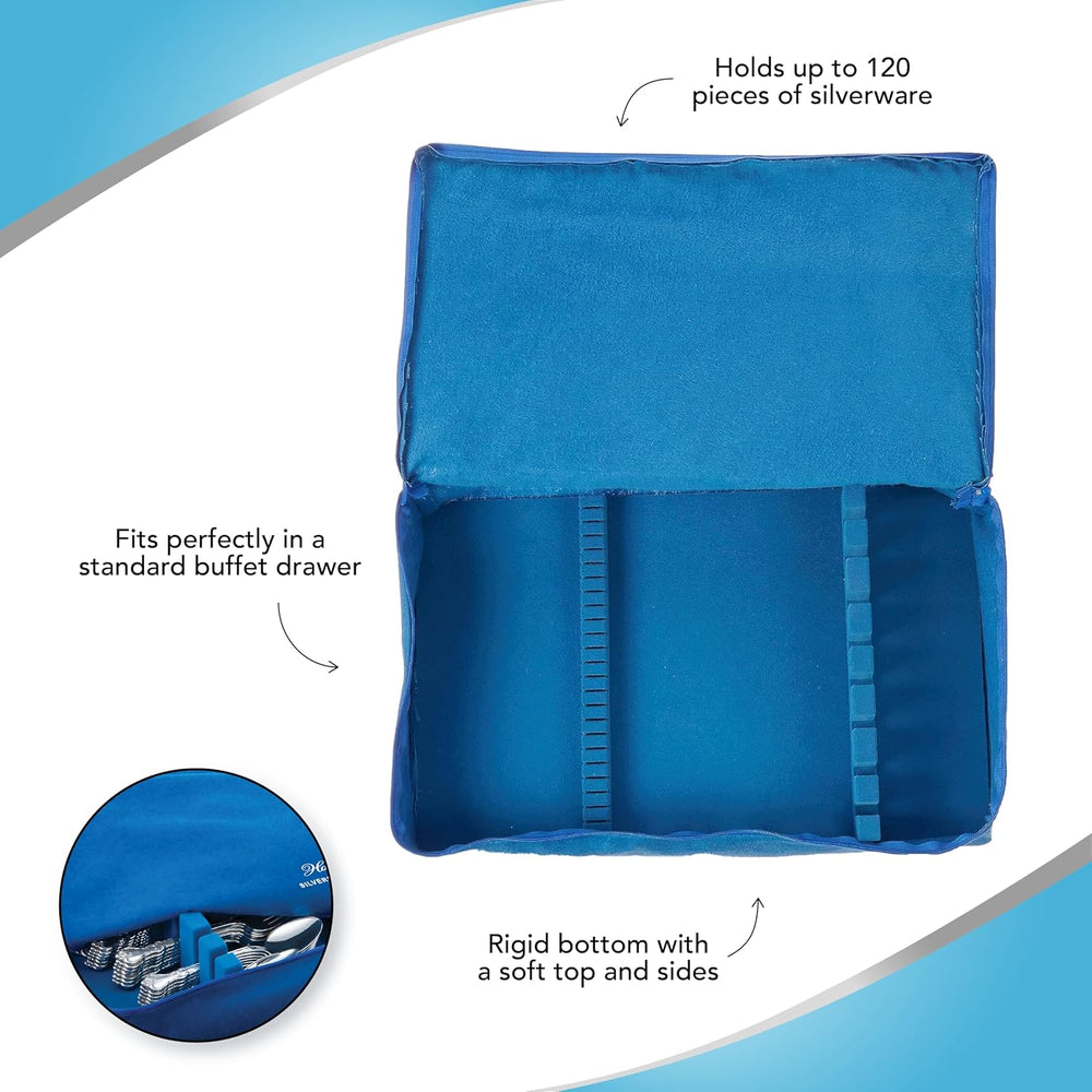 Hagerty Zippered Flatware Storage Drawer Liner –Tarnish Preventative Silverwa...