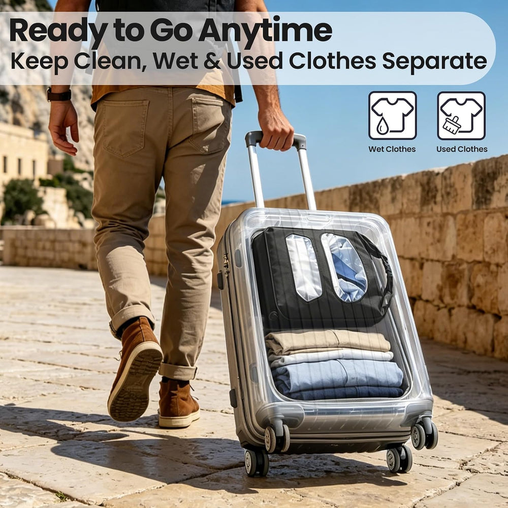 Portable Travel Washing Bag with Wide Dual-Hand Opening