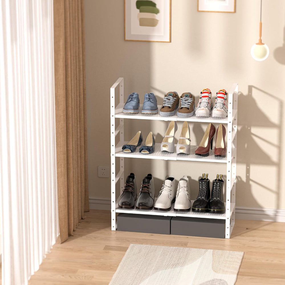 Multi-Functional Metal Shoe Rack,Expandable Adjustable Stackable Kitchen Orga...