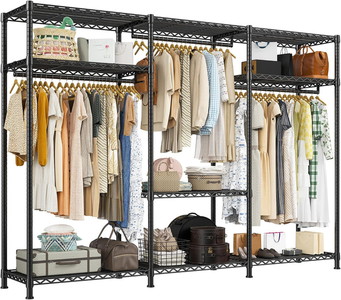 Raybee Clothes Rack Heavy Duty Load 795LBS Portable Clothing Racks