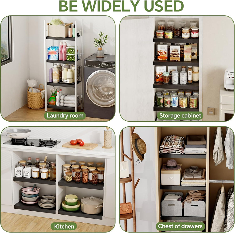 6-Pack PVC Composite Board Wire Rack Covers for Pantry - Imitation Wood-Look ...