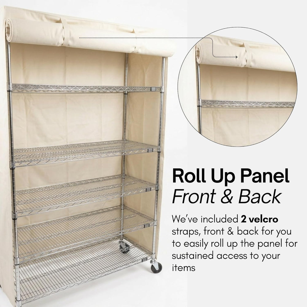 Formosa Covers Wire Rack Shelf Cover 48x18x72" – Off White COVER ONLY