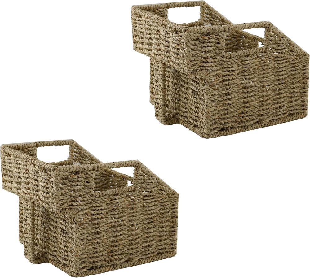 GYASVWU Seagrass Pantry Baskets for Organizing, Wicker Storage Baskets for Hi...