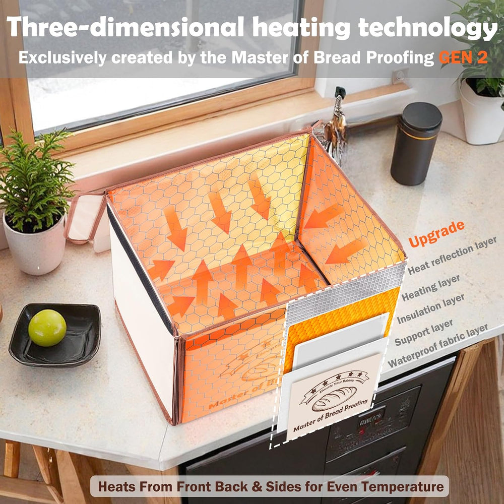 Bread Proofing Box Folding with 50-113℉ Temp Control & 48H Timer Warming